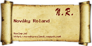 Nováky Roland névjegykártya
